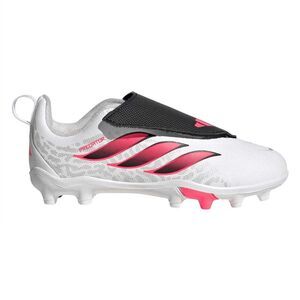 Predator Childrens/Kids Predator Laceless Firm Ground Football Boots / White/Cor
